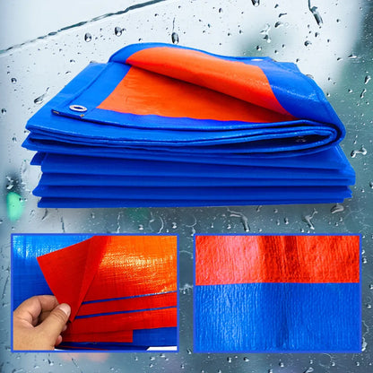Waterproof Plastic Tarp Cover Heavy Duty Ground Sheet Rainproof Dustproof Blue - 2x3m