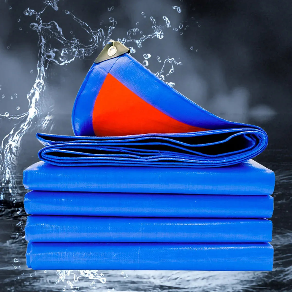 Waterproof Plastic Tarp Cover Heavy Duty Ground Sheet Rainproof Dustproof Blue - 2x3m