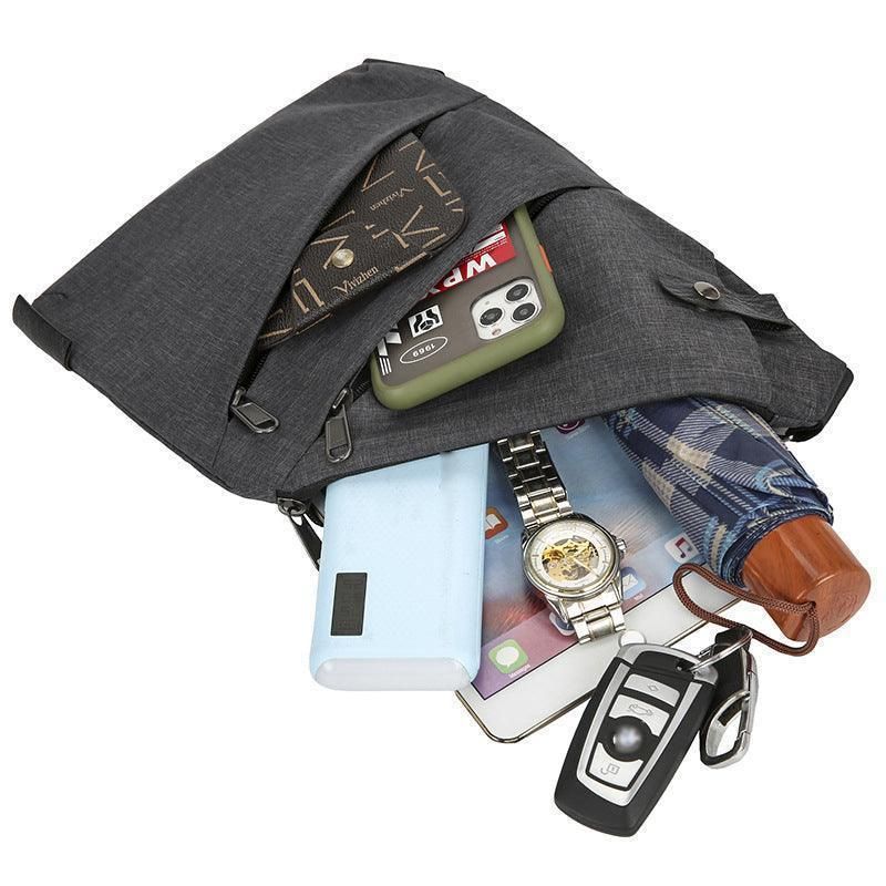 Waterproof Bag Personal Anti Theft Shoulder Man Pocket Portable Chest Travel Grey - Grey Left