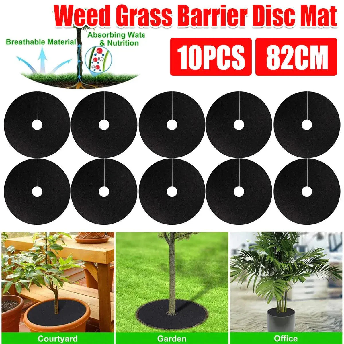 10PCS Weed Barrier Disc Mats 80CM Garden Grass Control Mat Ground Cover Mats