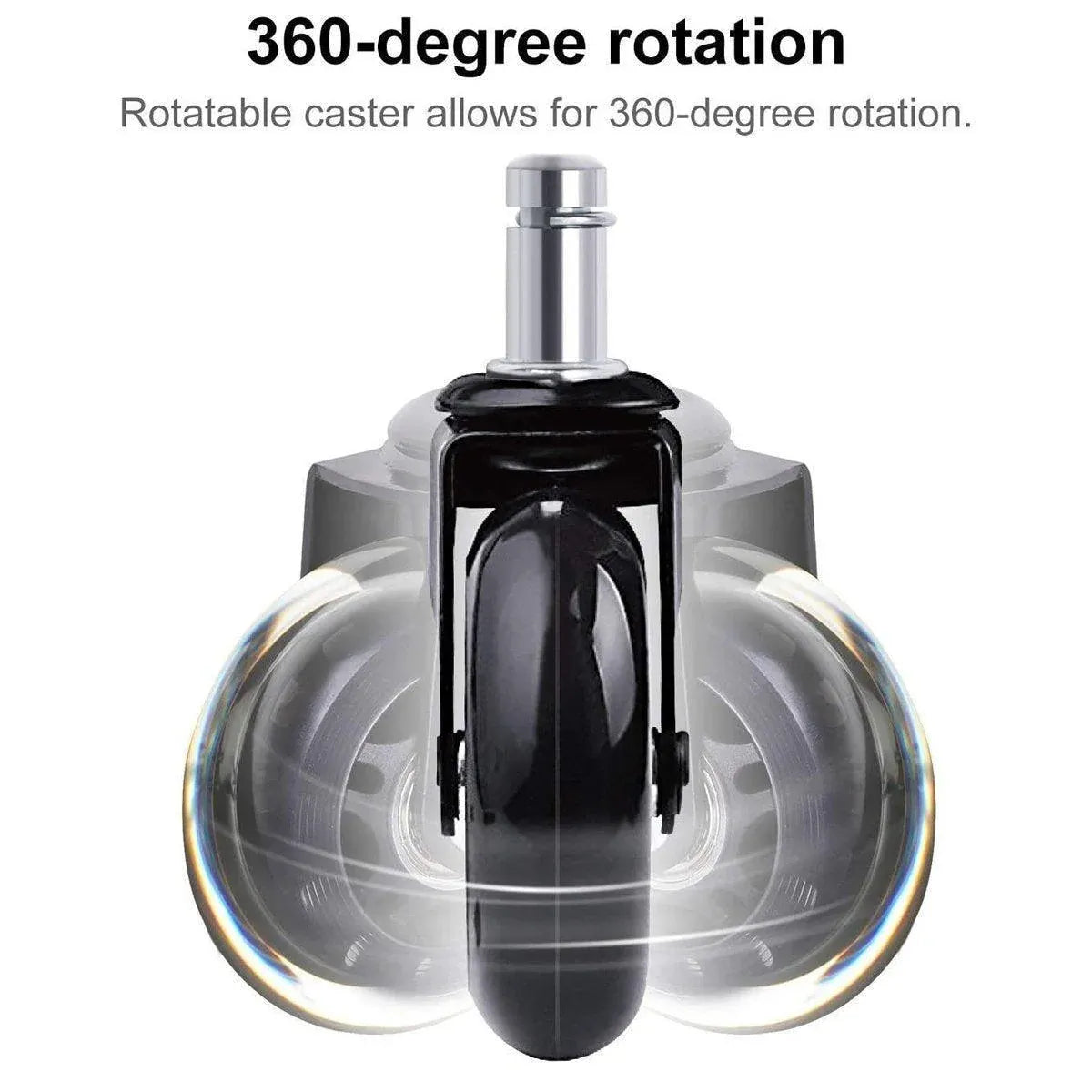 5pcs 3-Inch PU Transparent Caster Wheels Luggage Office Chair Mute Swivel Wheels