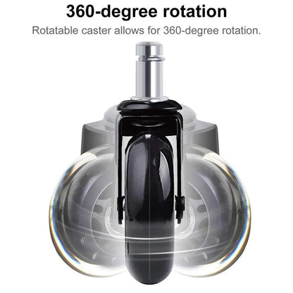 5pcs 3-Inch PU Transparent Caster Wheels Luggage Office Chair Mute Swivel Wheels