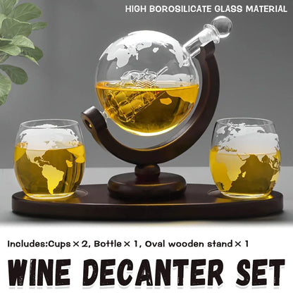 Globe Wine Decanter Glass Bottle Divider Whisky Liquor Dispenser For Home Bar