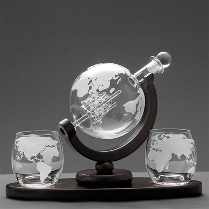 Globe Wine Decanter Glass Bottle Divider Whisky Liquor Dispenser For Home Bar