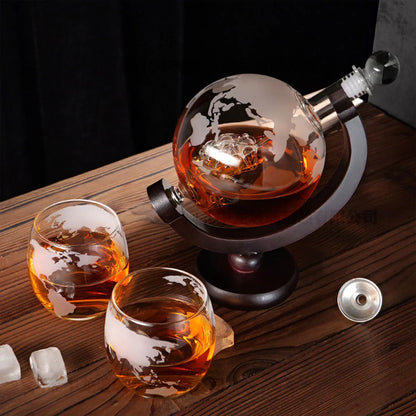Globe Wine Decanter Glass Bottle Divider Whisky Liquor Dispenser For Home Bar