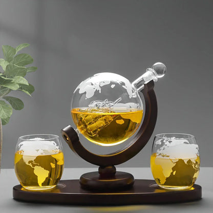 Globe Wine Decanter Glass Bottle Divider Whisky Liquor Dispenser For Home Bar