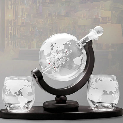 Globe Wine Decanter Glass Bottle Divider Whisky Liquor Dispenser For Home Bar