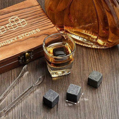 Ice Wine Stone Wooden Box Wine Set Wine Accessory Gift Box Portable Storage