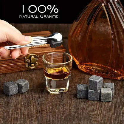 Ice Wine Stone Wooden Box Wine Set Wine Accessory Gift Box Portable Storage
