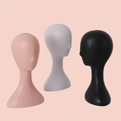 Display Stand Female Mannequin Head for Wig Hat Scarf Hair Model - Black