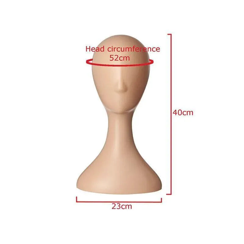 Display Stand Female Mannequin Head for Wig Hat Scarf Hair Model - Natural