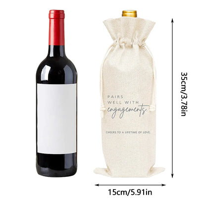 10CPS Wine Bottle Gift Bag Single Bottole for Christmas Birthday Party Present