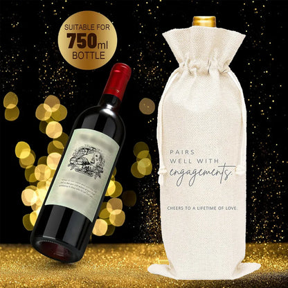 10CPS Wine Bottle Gift Bag Single Bottole for Christmas Birthday Party Present