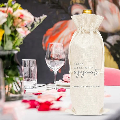 10CPS Wine Bottle Gift Bag Single Bottole for Christmas Birthday Party Present