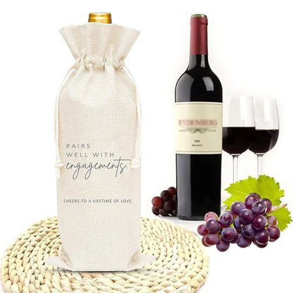 10CPS Wine Bottle Gift Bag Single Bottole for Christmas Birthday Party Present