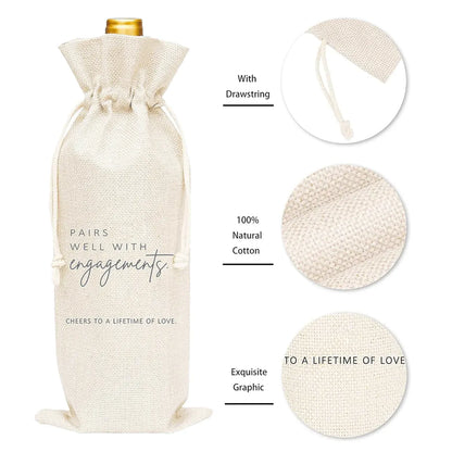 10CPS Wine Bottle Gift Bag Single Bottole for Christmas Birthday Party Present