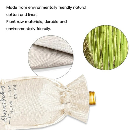 10CPS Wine Bottle Gift Bag Single Bottole for Christmas Birthday Party Present