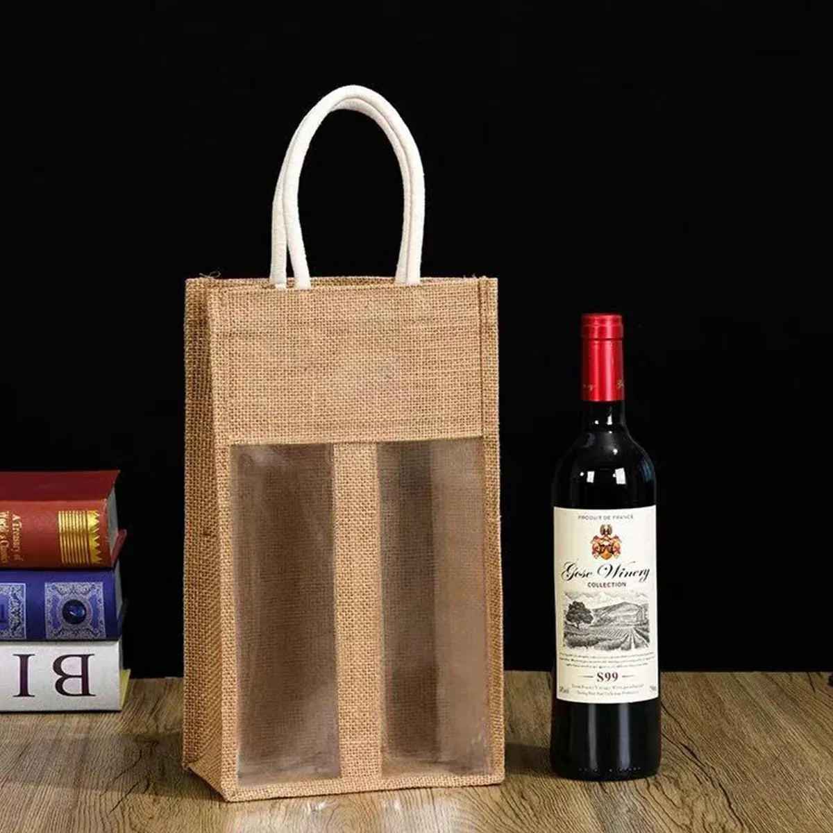 5PCS Wine Bottle Bags Tote Carrier Gift Bag Durable Single or Double Bottles - 1