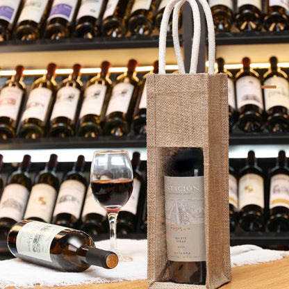 5PCS Wine Bottle Bags Tote Carrier Gift Bag Durable Single or Double Bottles - 1