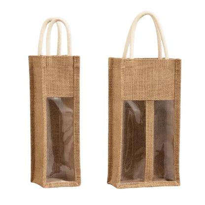 5PCS Wine Bottle Bags Tote Carrier Gift Bag Durable Single or Double Bottles - 2