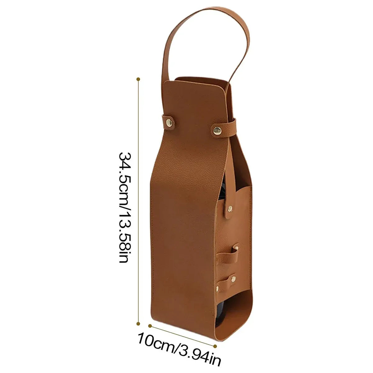 2PCS Wine Tote Bag PU Leather with Handle Durable for Party Gift