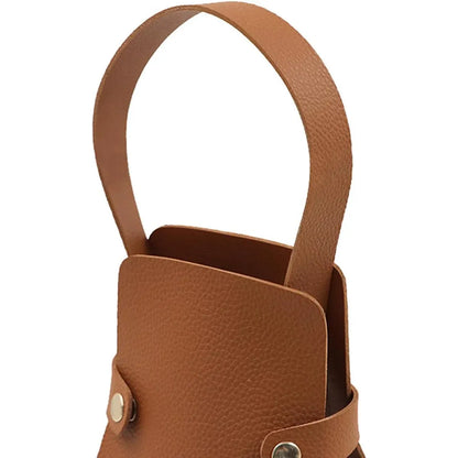 2PCS Wine Tote Bag PU Leather with Handle Durable for Party Gift