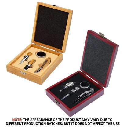 4PCS Wine Opener Set Stainless Steel Durable for Home Bar Wine Lovers Gifts - Khaki