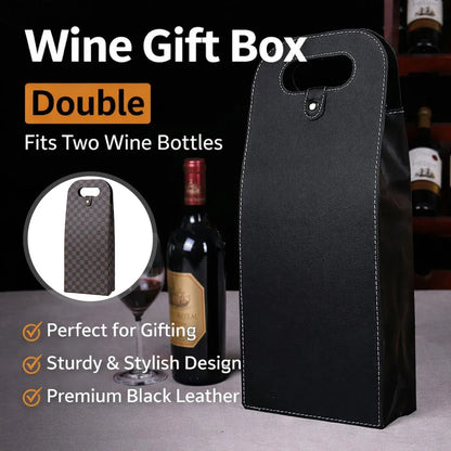 Leather Wine Box Single Double Bottle Folding Packaging Gift Box
