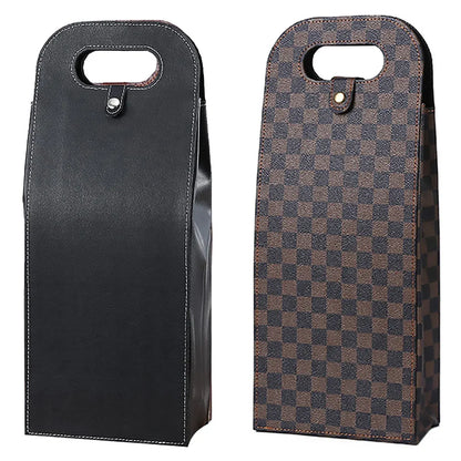 Leather Wine Box Single Double Bottle Folding Packaging Gift Box