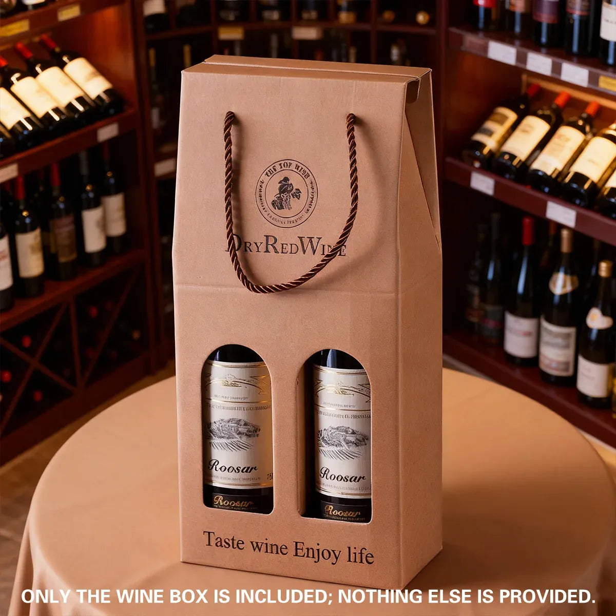 Handheld Wine Gift Box Single Double Bottle Corrugated Cardboard