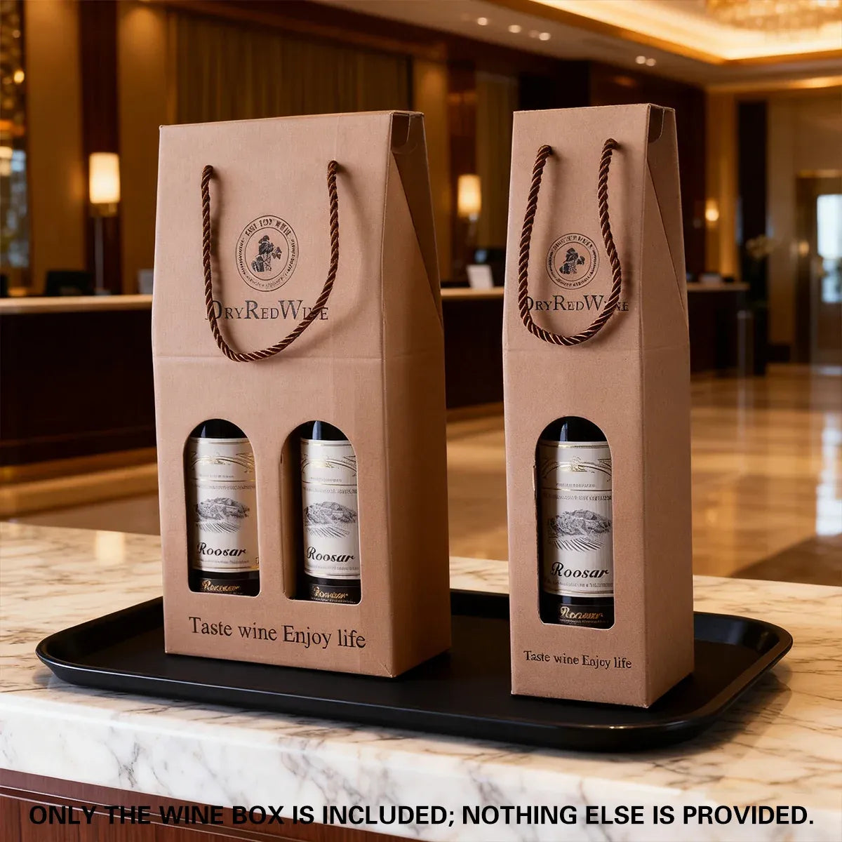 Handheld Wine Gift Box Single Double Bottle Corrugated Cardboard