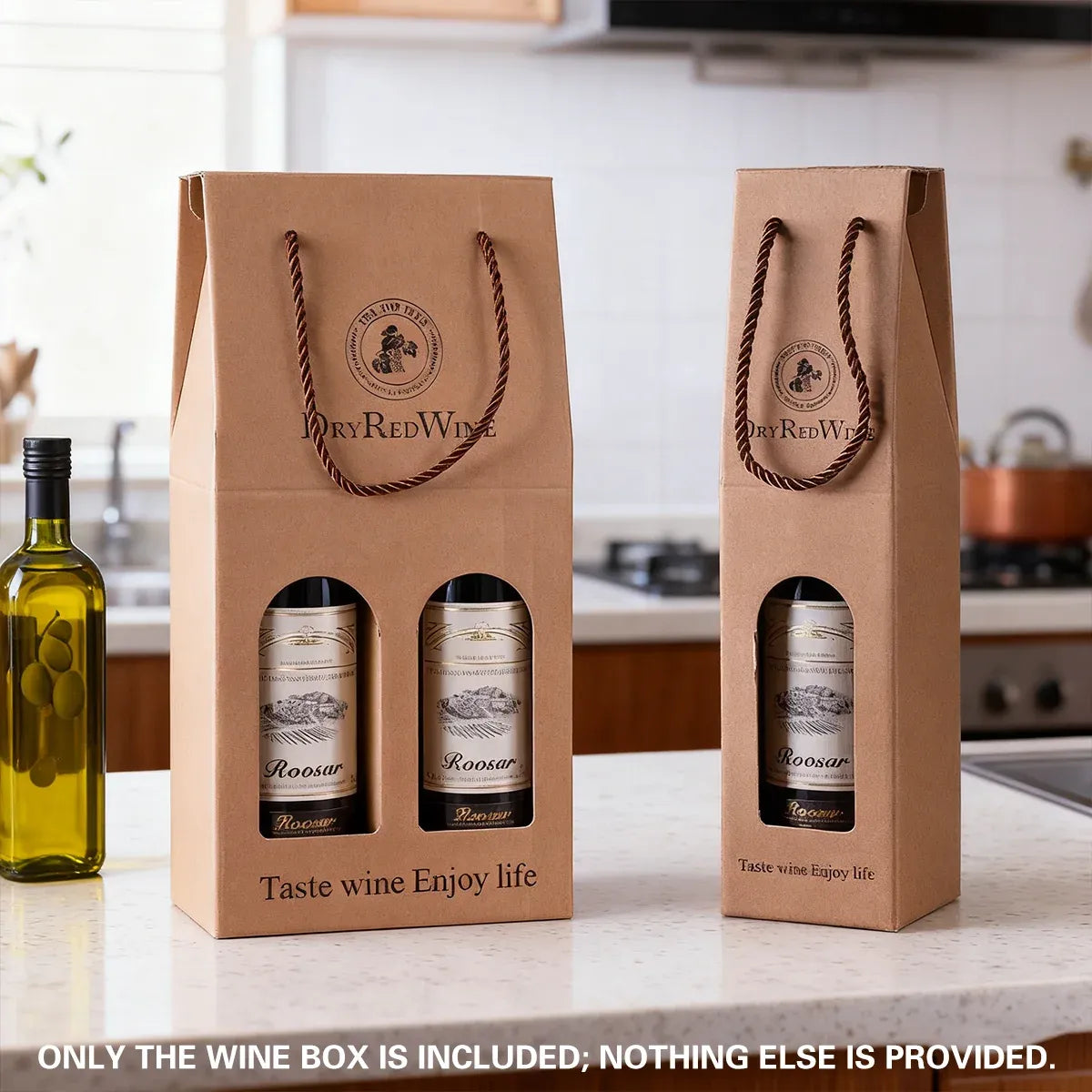Handheld Wine Gift Box Single Double Bottle Corrugated Cardboard
