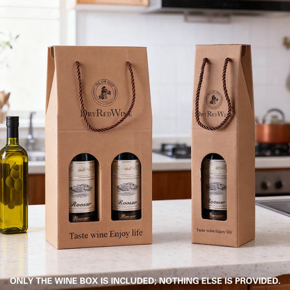 Handheld Wine Gift Box Single Double Bottle Corrugated Cardboard