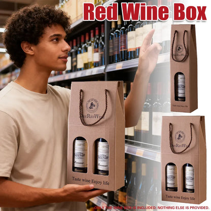 Handheld Wine Gift Box Single Double Bottle Corrugated Cardboard