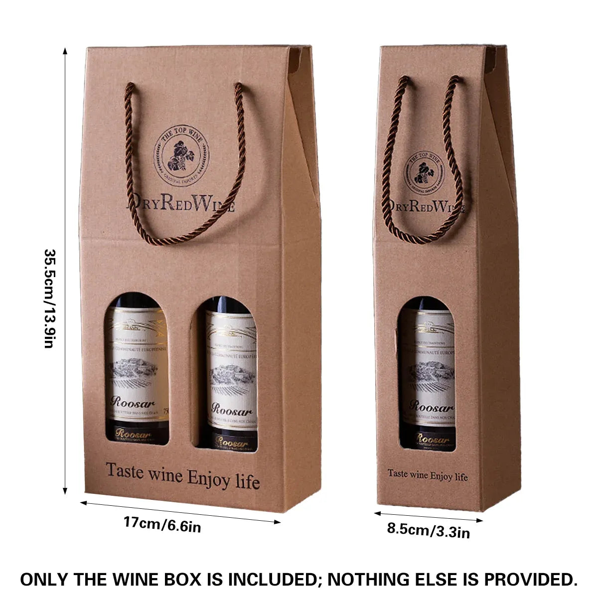 Handheld Wine Gift Box Single Double Bottle Corrugated Cardboard