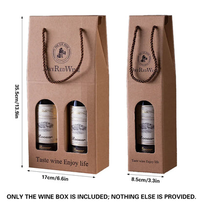 Handheld Wine Gift Box Single Double Bottle Corrugated Cardboard
