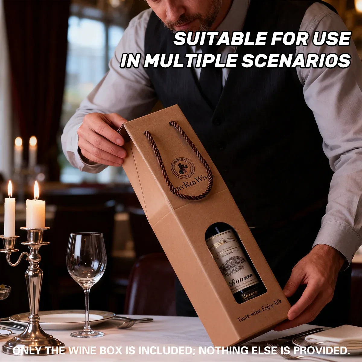 Handheld Wine Gift Box Single Double Bottle Corrugated Cardboard