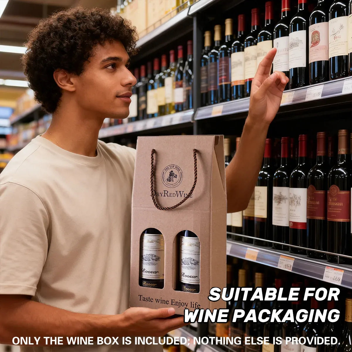 Handheld Wine Gift Box Single Double Bottle Corrugated Cardboard