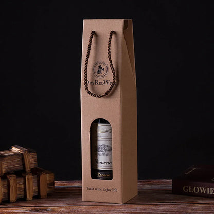 Handheld Wine Gift Box Single Double Bottle Corrugated Cardboard