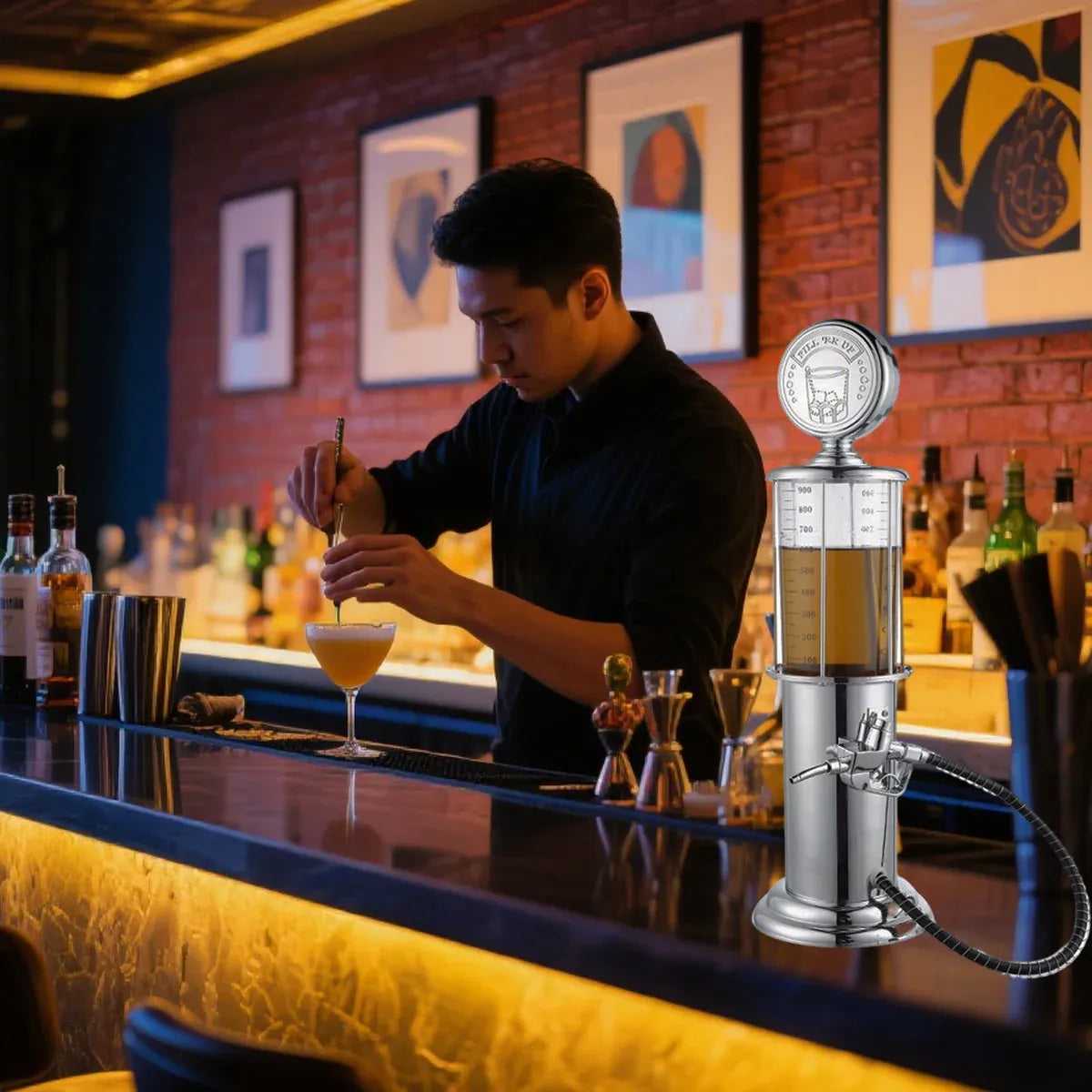 Single or Double Head Wine Dispenser Plastic 1L Capacity Leak Proof Easy Clean - Double Head