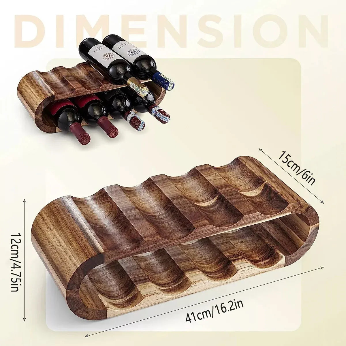 Wooden Wine Display Stand Double Layer Red Wine Holder Rack Table Bar Kitchen