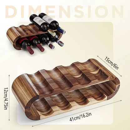 Wooden Wine Display Stand Double Layer Red Wine Holder Rack Table Bar Kitchen