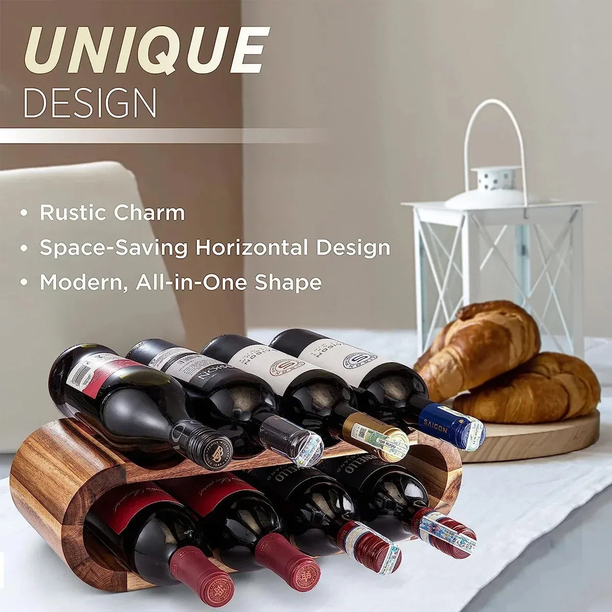 Wooden Wine Display Stand Double Layer Red Wine Holder Rack Table Bar Kitchen
