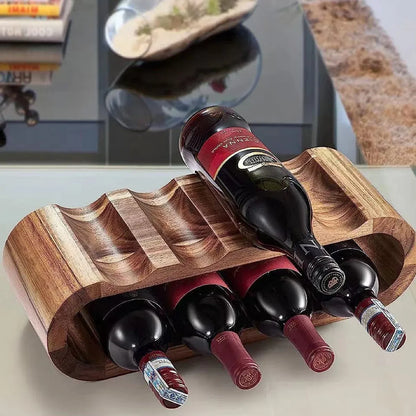 Wooden Wine Display Stand Double Layer Red Wine Holder Rack Table Bar Kitchen