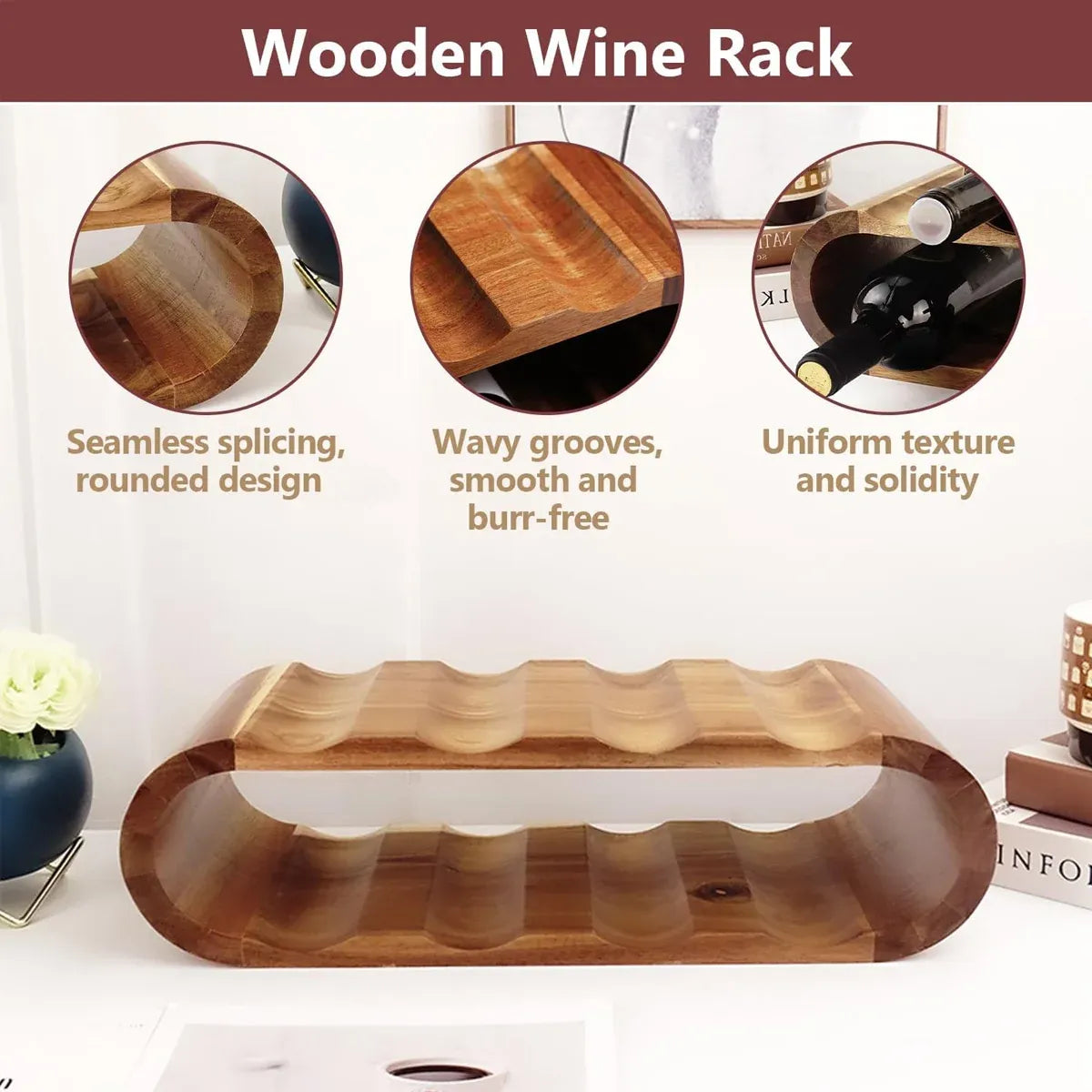Wooden Wine Display Stand Double Layer Red Wine Holder Rack Table Bar Kitchen
