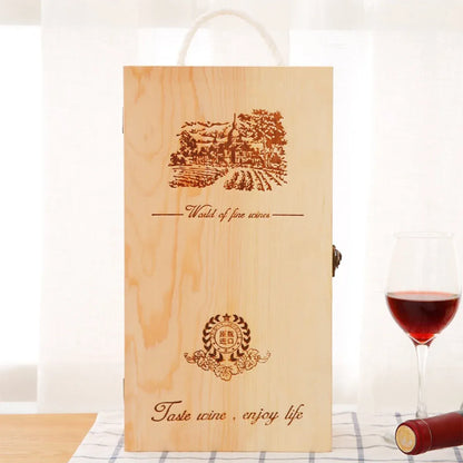 6pcs Red Wine Wooden Gift Box Packaging Storage Box for Wine Bottle Gifts - Single pull-out