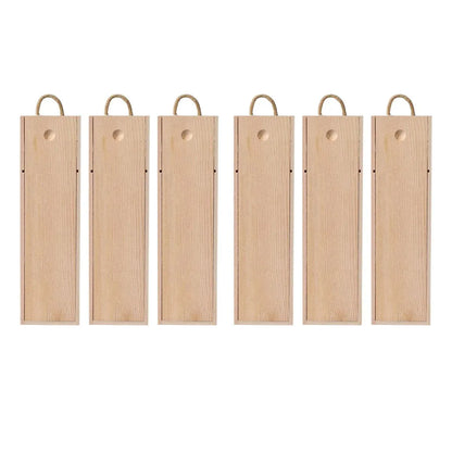 6pcs Red Wine Wooden Gift Box Packaging Storage Box for Wine Bottle Gifts - Single pull-out