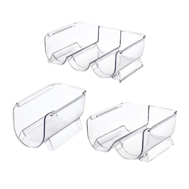 Fridge Organiser Wine Beer Stacking Bottle Rack Kitchen Space Saving Can Holder - 3 Grids