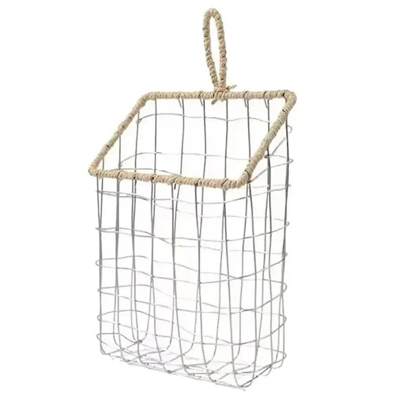 Wire Woven Storage Basket for Home Organization Sundry Basket Decorative Storage - Large