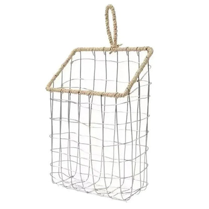Wire Woven Storage Basket for Home Organization Sundry Basket Decorative Storage - Large
